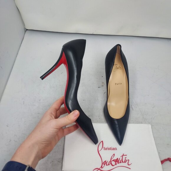 Christian Louboutin Apostrophy Black Leather Pump - Picture 1 of 11